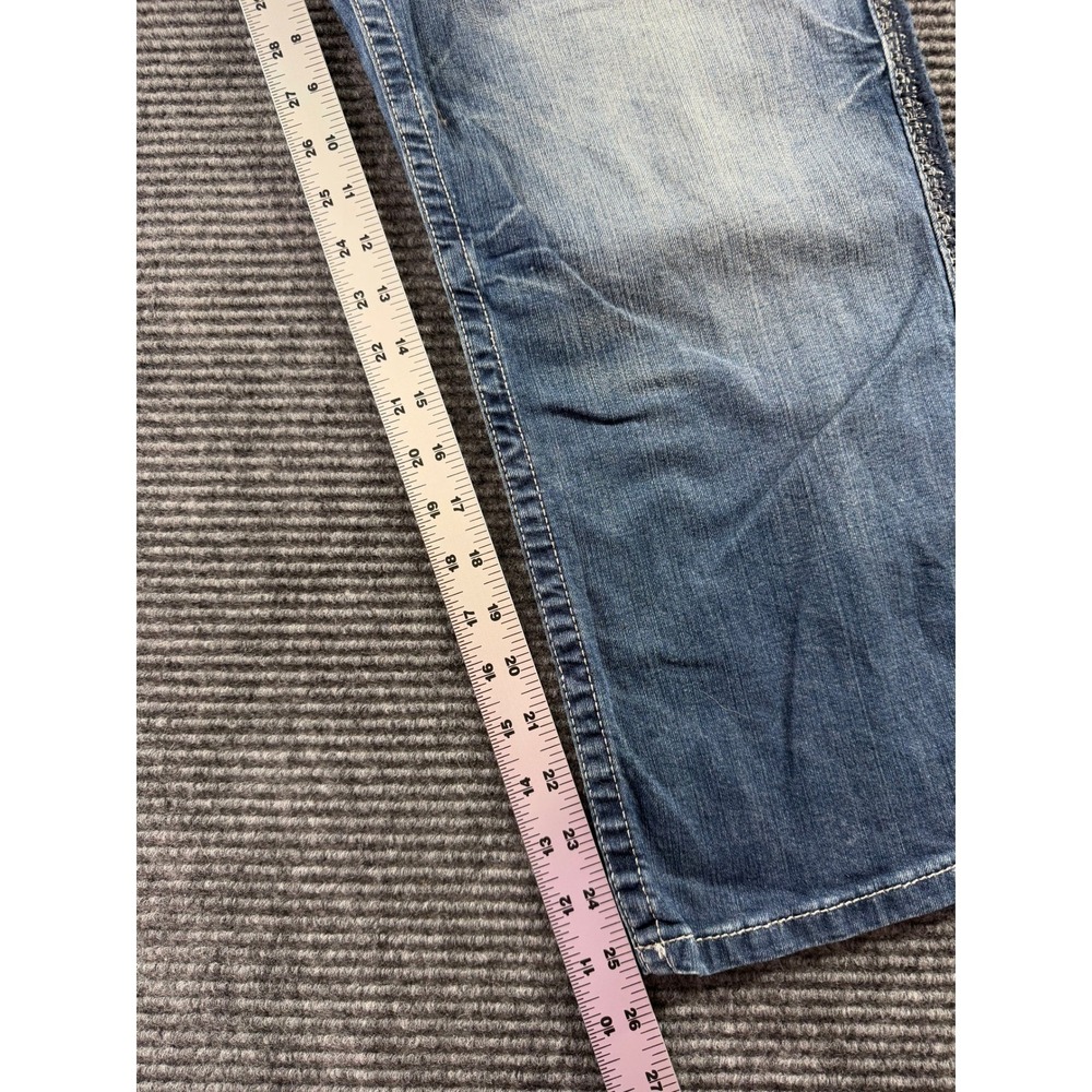 Miss Me Jeans Womens 34 Mid Wash Distressed Straight Leg Embroidered Flap Pocket - Picture 5 of 14